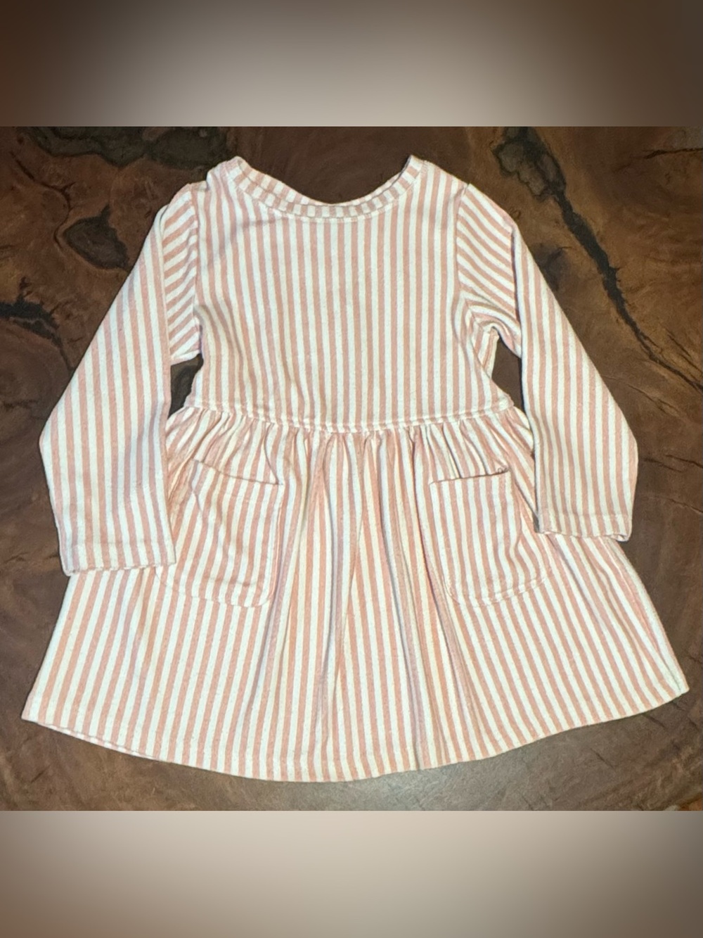 Faherty Girls' Pink & White Striped Dress